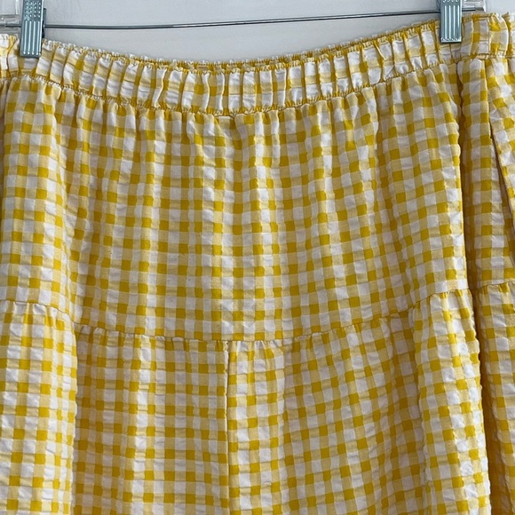Old Navy Womens Gingham Tiered Maxi Skirt Size 2X Cottagecore Preppy Seersucker - Picture 9 of 16